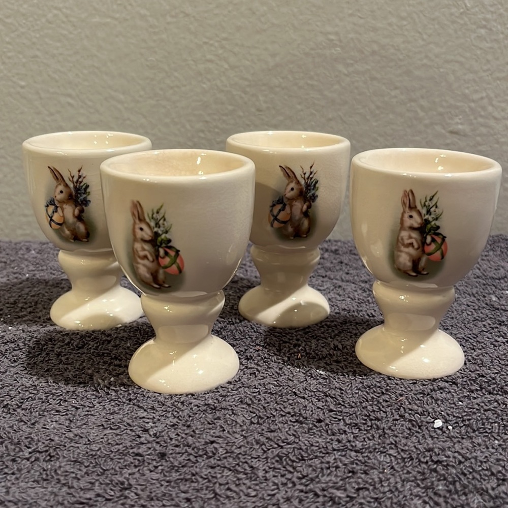 NIB Harry and David Easter Bunny Egg Cups, Set of 4